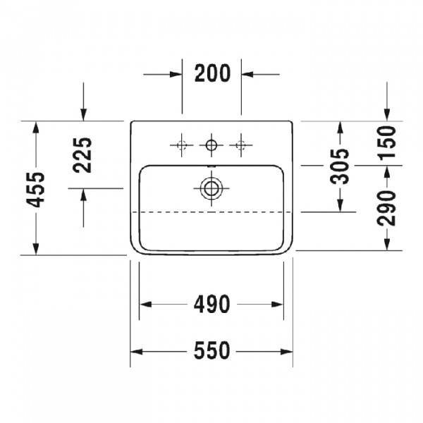 Duravit ME by Starck Раковина 55x45.5 см, 3 отв., цвет: белый