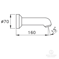 Stella Box Настенный излив для ванны 0/250, длина 160мм, цвет: хром
