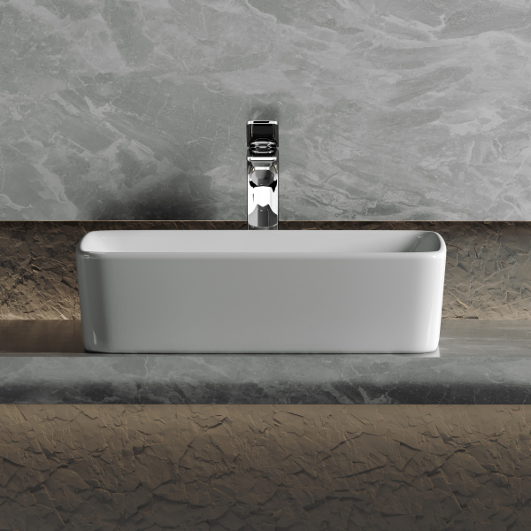 Умывальник чаша накладная прямоугольная Element 480*370*130мм Ceramica Nova белый 