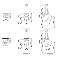 Laufen Vila Писсуар со скрытым подводом воды, с отв-ми под крышку 8.9414.2.300.000.1, цвет белый