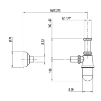Gattoni Accessori Сифон 1/1,4&quot для раковины, цвет: хром
