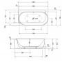 Duravit Luv Ванна из минерального литья пристенная, 185x95см,гидромассажная угол слева, с бесшовной панелью и ножками,со слив переливом