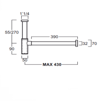 SIMAS Сифон цилиндрической формы для раковины на 1/4, хром