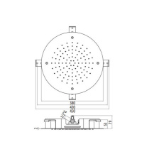Gattoni PD Душевая лейка круглая диаметр 380мм с системой скрытого монтажа на потолке (без хромотерапии), цвет: хром
