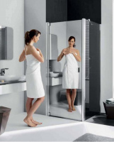 KERMI Atea 1TR Душевая дверь 47х220см., серебро, стекло зеркальное