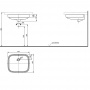 TOTO Public Раковина 54x46x16.7 см, без отв., встраиваемая снизу, CeFiONtect, цвет: белый