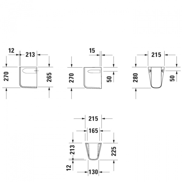 Duravit D-Code Полупьедестал 21,5x22,5 см, цвет: белый