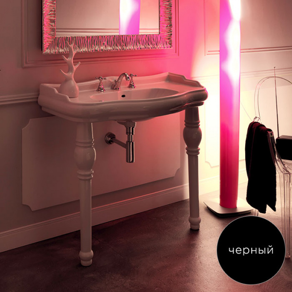 Kerasan Retro Раковина 100х54.5 см, 1 отв., цвет: черный блестящий