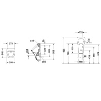 Duravit DuraStyle Писсуар электронный от батареек 30х34см,подача воды сзади, с вытяжкой, с креплением, цвет: белый