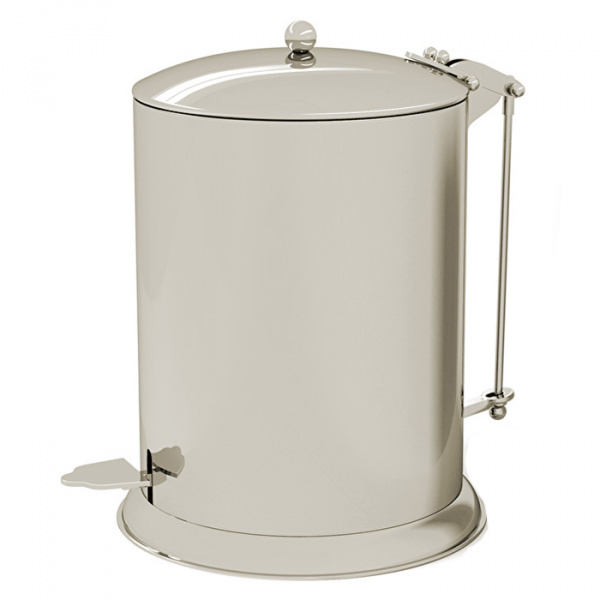 Devon&Devon Waltz Ведро для мусора, с крышкой и педалью, напольный, цвет: никель сатинированный