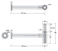 Globo Сифон круглый 1&quot1/4, цвет: хром