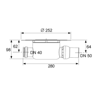 TECE Сифон горизонтальный DN50