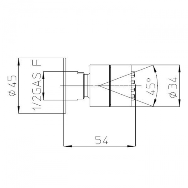 Bossini Форсунка боковая поворотная, цвет: хром
