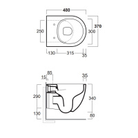 SIMAS Vignoni Унитаз подвесной безободковый XS 37х48 см, цвет: белый