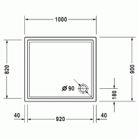 Duravit Starck Slimline Поддон акриловый 100x90см, опоры, выпуск, цвет: белый