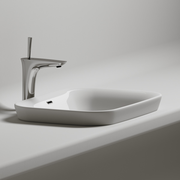 Умывальник прямоугольный встраиваемый сверху в столешницу Element 580*400*150мм Ceramica Nova белый 