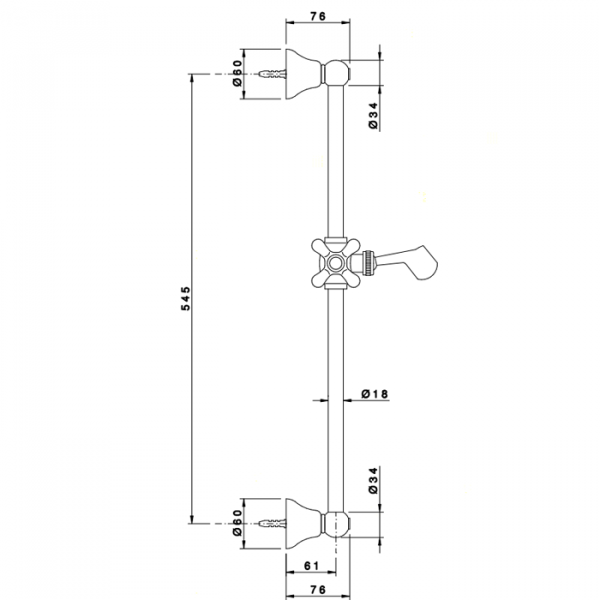 Nicolazzi Doccia Душевая штанга, 545мм, цвет: тёмная бронза