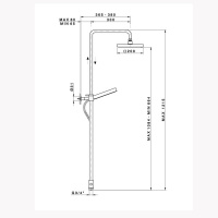 Nicolazzi Doccia Душевая стойка с квадратной лейкой 200 мм, переключателем и ручным душем цвет: хром