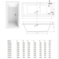 Knief Plane Fit Ванна встроенная встраиваемая, 180x80см с ножками