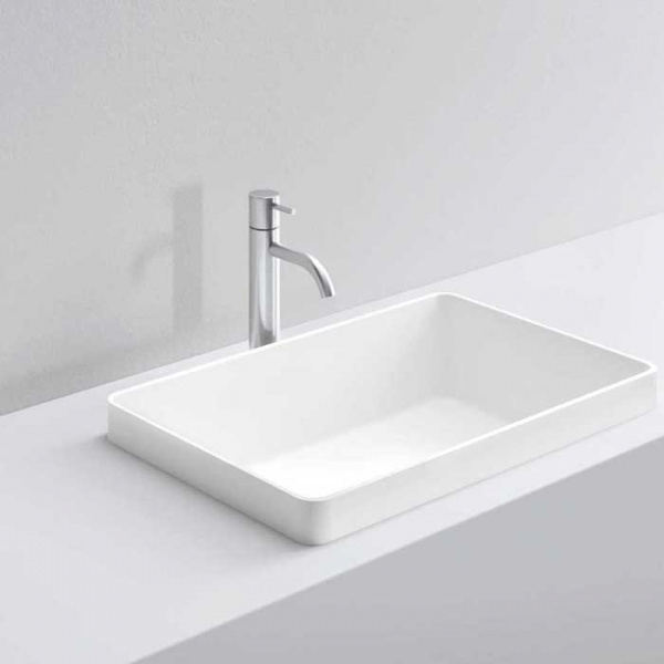 NOORTH milldue edition Раковина 58х37х12.5 см, без отв., полувстраиваемая, цвет: белый