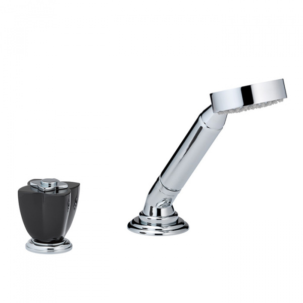 THG Petale de Cristal noir Ручной душ на борт ванны, 2 отв., цвет: хром/черный хрусталь