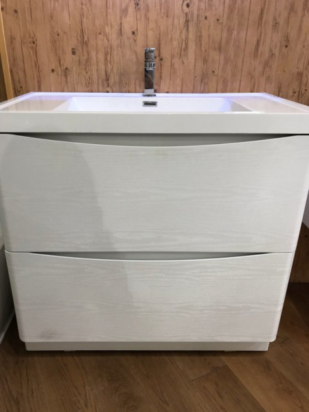 База под раковину напольная с двумя выкатными ящиками, с доводчиками ANCONA-N-900-2C-PIA-BL