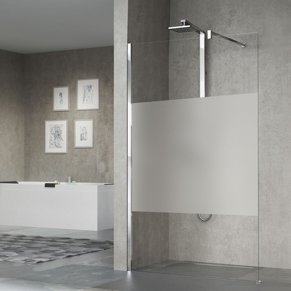 Novellini Giada H Душевое ограждение 157-158.5х205см., с свободным входом, с настенным кронштейном, стекло прозрачное, цвет: Silver