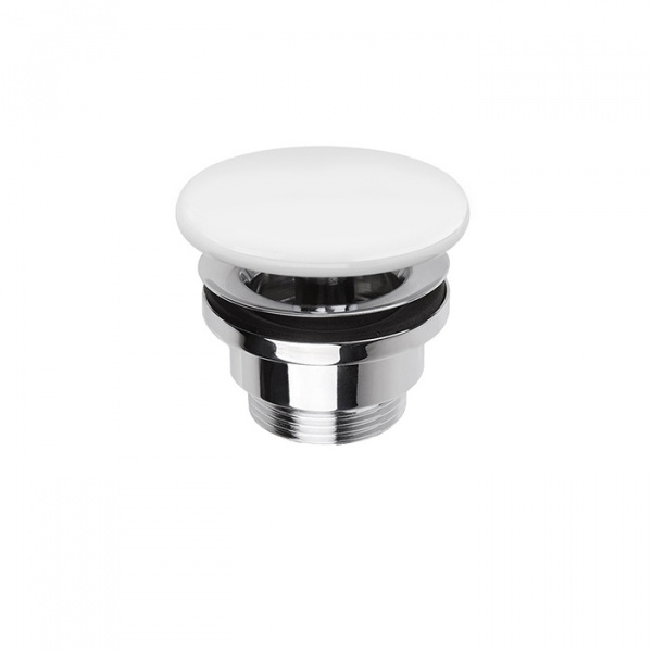 Simas Донный клапан, незапираемый, с керамической крышкой, цвет: белый матовый