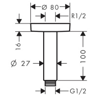 Hansgrohe Потолочный держатель верхнего душа, цвет: хром