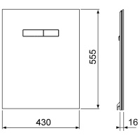 TECElux Комплект для установки унитаза-биде DURAVIT, с верхней панелью 430×555×16 мм, с механическим блоком управления стекло, цвет: белый/хром