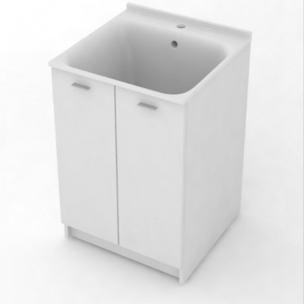 Kerasan Aquadom Комплект для постирочной 60х60см: база + раковина c 1 отв.под смеситель+выпуск с сифоном, цвет: белый матовый