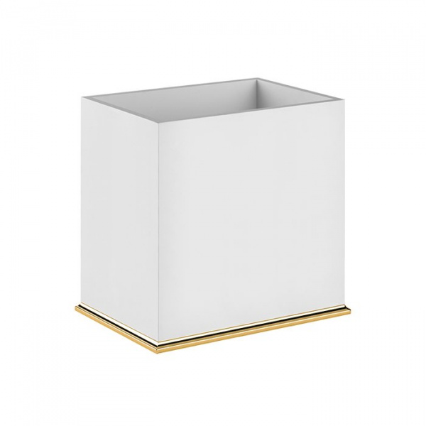 Gessi Eleganza Корзина для мусора, напольная, цвет: золото/белый