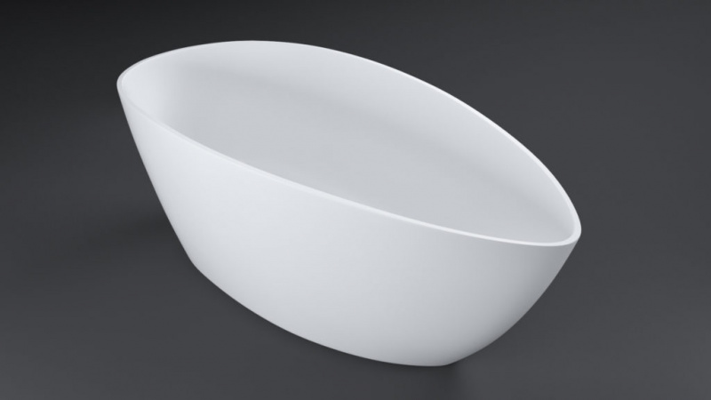 a-Due Ванна отдельностоящая из литьевого мрамора 1700*780*600 мм (без перелива, выпуск clic-clac в комплекте, сифон над уровнем пола),  белый матовый