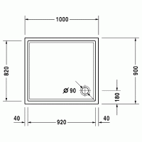 Duravit Starck Slimline Поддон акриловый 100x90см с антислипом, опоры, выпуск, цвет: белый