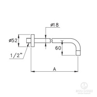 Stella Aster Настенный излив для раковины 863, цвет: хром