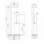 Gessi Rettangolo Стойка с держателем 61.4см., для туалетной бумаги и ершиком, напольная, цвет: хром/черный