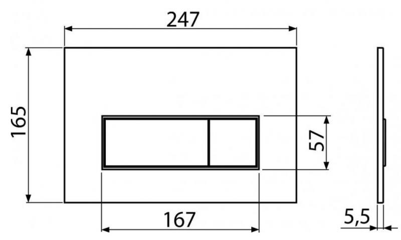 Кнопка управления для скрытых систем инсталляции, арт.M576, белый/матовый