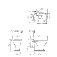 Devon&Devon Westminster Унитаз моноблок 64x36,5 cм, горизонтальный выпуск, с бачком, фурнитура золото СИДЕНЬЕ НА ВЫБОР