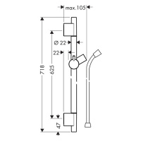 Hansgrohe Unica'S Puro Штанга для душа 65см, цвет: хром