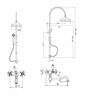 Душевая колонна со смесителем,  верхним и ручным душем CEZARES MARGOT-CVDF
