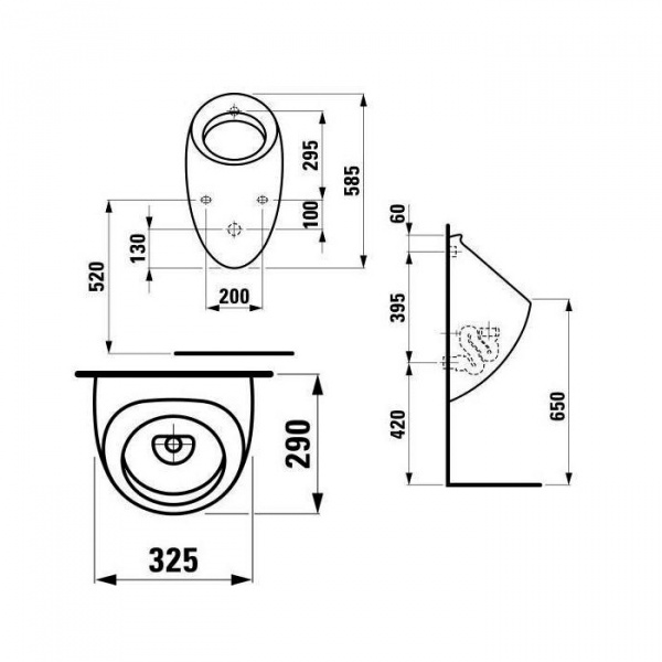 Laufen Alessi One Крышка писсуара , цвет: белый