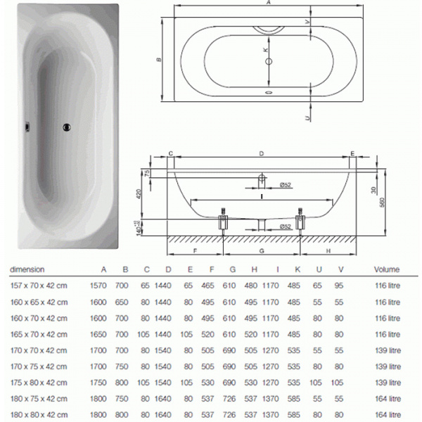 Bette Starlet Ванна с шумоизоляцией пристенная, 190х90х42см, BetteGlasur® Plus, антислип, (для удлиненного слива-перелива)