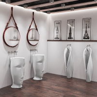 Kerasan Artwork Писсуар напольный  &quotGROOVE&quot, с креплением и сифоном, цвет: белый