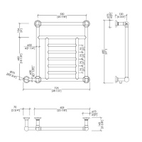 Devon&Devon Jupiter 3 Полотенцесушитель электрический 72.5x68.5x14.3см, скрытое подключение SX, цвет: золото
