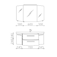 PELIPAL Cassca Комплект мебели с раковиной,  121см, цвет: графит
