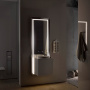 Emco Touch 450 pure Комплект мебели с системой освещения, умывальник мин.литье 45см, смеситель, 2 сенс. датчика, зеркало в ал. раме, тумба ручка справа, цвет: хром/optiwhite