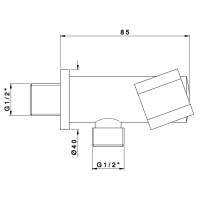 Nicolazzi Держатель душевой ручной лейки, с подводом воды 1/2&quot, цвет: хром