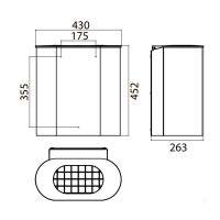 EMCO System2 Ведро для мусора, 30 л., подвесная модель, цвет: хром
