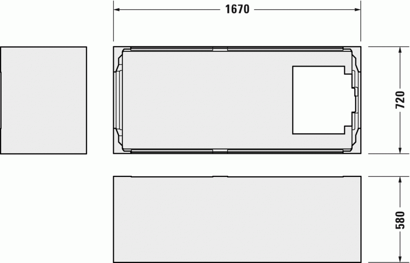 Опора из стиропора для ванны Duravit D-Neo, 167x72