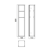 EMCO Asis 150 Модуль для унитаза встроенный, держатель т/бумаги, запасного рулона , ершик, правый, цвет: алюминий